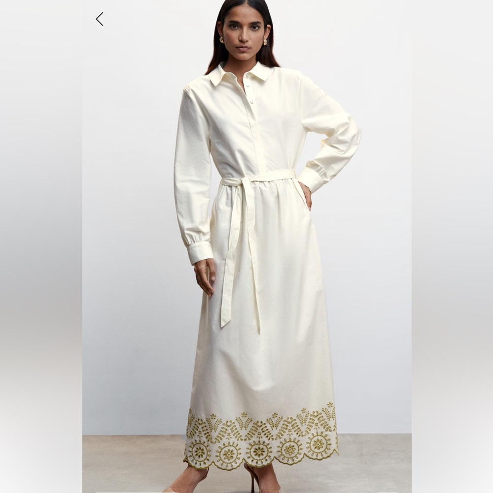 Long Sleeve Dress with Embroidery NWT